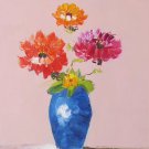 Simple modern Hand painted oil painting on canvas"Flowers"30x40CM(12"x16")Unframed-42