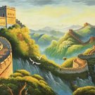 Chinese style Hand painted oil painting on canvas"Great Wall"70x180CM(27.6"x70.9")Unframed-09