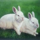 Simple modern Hand-painted oil painting on canvas"Cute rabbit"50x60CM(19.7"x23.6")Unframed-04