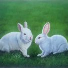 Simple modern Hand-painted oil painting on canvas"Cute rabbit"50x60CM(19.7"x23.6")Unframed-05