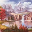 American style Hand painted oil painting on canvas"Creek"70x180CM(27.6"x70.9")Unframed-292 American style Hand painted oil painting on canvas"Creek"70x180CM(27.6"x70.9")Unframed-292