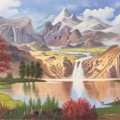 American style Hand painted oil painting on canvas"Creek"70x180CM(27.6"x70.9")Unframed-294