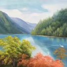 Hand painted oil painting on canvas"Creek"60x120CM(23.6"x47.2")Unframed-303