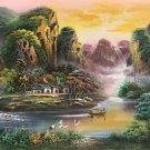 Hand painted oil painting on canvas"Creek"80x180CM(33"x72")Unframed-306