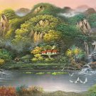 Hand painted oil painting on canvas"Creek"80x180CM(33"x72")Unframed-307