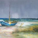 Hand painted oil painting on canvas"Fishing boat"60x90CM(23.6"x35.4")Unframed-50 Hand painted oil painting on canvas"Fishing boat"60x90CM(23.6"x35.4")Unframed-50