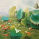Chinese style Hand painted oil painting on canvas"lotus"60x120CM(23.6"x47.2")Unframed-66