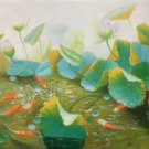Chinese style Hand painted oil painting on canvas"lotus"60x120CM(23.6"x47.2")Unframed-67 Chinese style Hand painted oil painting on canvas"lotus"60x120CM(23.6"x47.2")Unframed-67