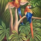 Hand painted oil painting on canvas"Colorful parrot"60x90CM(24"x36")Unframed-16