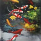 Chinese style Hand painted oil painting on canvas"carp"60x90CM(24"x36")Unframed-19