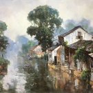Hand painted oil painting on canvas"Image of the countryside"80x120CM(33"x48")Unframed-120