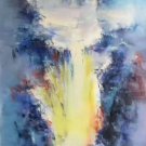 Simple modern Hand painted oil painting on canvas"dusk"70x150CM(30"x60")Unframed-44