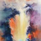 Simple modern Hand painted oil painting on canvas"dusk"70x150CM(30"x60")Unframed-46