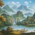 American style Hand painted oil painting on canvas"Creek"70x180CM(27.6"x70.9")Unframed-316