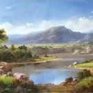 American style Hand painted oil painting on canvas"Creek"70x180CM(27.6"x70.9")Unframed-320