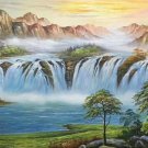 American style Hand painted oil painting on canvas"Creek"70x180CM(27.6"x70.9")Unframed-321