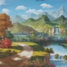 Hand painted oil painting on canvas"Creek"50x150CM(20"x60")Unframed-323 Hand painted oil painting on canvas"Creek"50x150CM(20"x60")Unframed-323