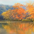 Hand painted oil painting on canvas"Creek"50x150CM(20"x60")Unframed-324