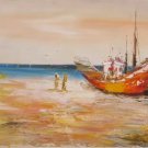 Hand painted oil painting on canvas"Fishing boat"60x120CM(24"x48")Unframed-51