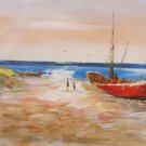 Hand painted oil painting on canvas"Fishing boat"60x120CM(24"x48")Unframed-54