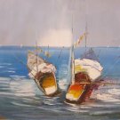 Hand painted oil painting on canvas"Fishing boat"60x120CM(24"x48")Unframed-56