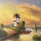 Hand painted oil painting on canvas"Image of the countryside"50x60CM(19.7"x23.6")Unframed-132