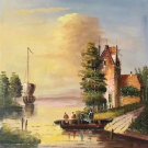 Hand painted oil painting on canvas"Image of the countryside"50x60CM(19.7"x23.6")Unframed-133