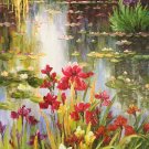 American style Hand painted oil painting on canvas"Private garden"60x120CM(23.6"x47.2")Unframed-39