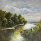 Hand painted oil painting on canvas"Creek"50x60CM(19.7"x23.6")Unframed-330