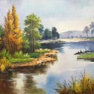 Hand painted oil painting on canvas"Creek"50x60CM(19.7"x23.6")Unframed-333