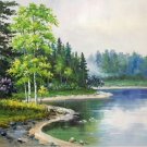 Hand painted oil painting on canvas"Creek"50x60CM(19.7"x23.6")Unframed-335