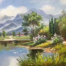 Hand painted oil painting on canvas"Creek"50x60CM(19.7"x23.6")Unframed-336