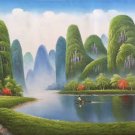 Hand painted oil painting on canvas"Creek"60x120CM(23.6"x47.2")Unframed-341