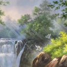 Hand painted oil painting on canvas"Creek"60x120CM(23.6"x47.2")Unframed-343