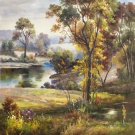 Hand painted oil painting on canvas"Creek"60x90CM(23.6"x35.4")Unframed-346
