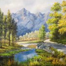Hand painted oil painting on canvas"Creek"60x90CM(23.6"x35.4")Unframed-348