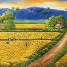 Hand painted oil painting on canvas"Image of the countryside"60x120CM(23.6"x47.2")Unframed-141
