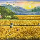 Hand painted oil painting on canvas"Image of the countryside"60x120CM(23.6"x47.2")Unframed-143