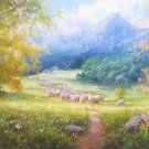 Hand painted oil painting on canvas"Creek"60x160CM(24"x63")Unframed-357