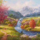 Hand painted oil painting on canvas"Creek"60x160CM(24"x63")Unframed-358