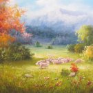 Hand painted oil painting on canvas"Creek"60x160CM(24"x63")Unframed-360