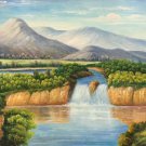 American style Hand painted oil painting on canvas"Creek"70x180CM(27.6"x70.9")Unframed-361