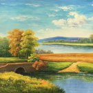 American style Hand painted oil painting on canvas"Creek"70x180CM(27.6"x70.9")Unframed-362