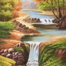 Hand painted oil painting on canvas"Creek"60x120CM(23.6"x47.2")Unframed-365