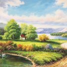 Hand painted oil painting on canvas"Creek"80x200CM(33"x80")Unframed-367