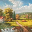 Hand painted oil painting on canvas"Image of the countryside"60x120CM(23.6"x47.2")Unframed-144