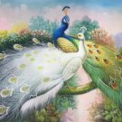 Simple modern Hand painted oil painting on canvas"Gorgeous peacock"60x90CM(23.6"x35.4")Unframed-60