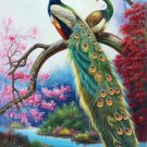 Simple modern Hand painted oil painting on canvas"Gorgeous peacock"80x160CM(33"x63")Unframed-67