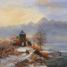 Hand painted oil painting on canvas"Image of the countryside"50x60CM(19.7"x23.6")Unframed-149