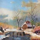 Hand painted oil painting on canvas"Image of the countryside"50x60CM(19.7"x23.6")Unframed-154